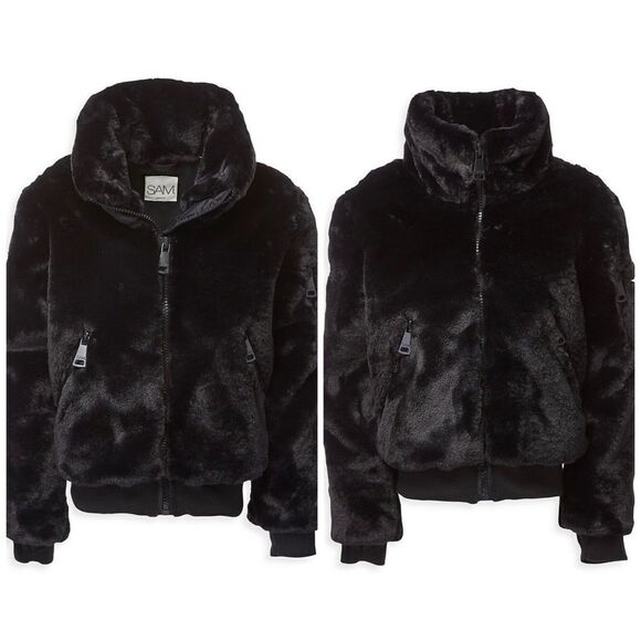 Sam. Girl's Harlow Faux Fur Jacket size 10 - Picture 1 of 12